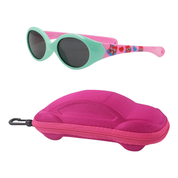 Oval Polarized UV 400 Protected Sunglasses & Case