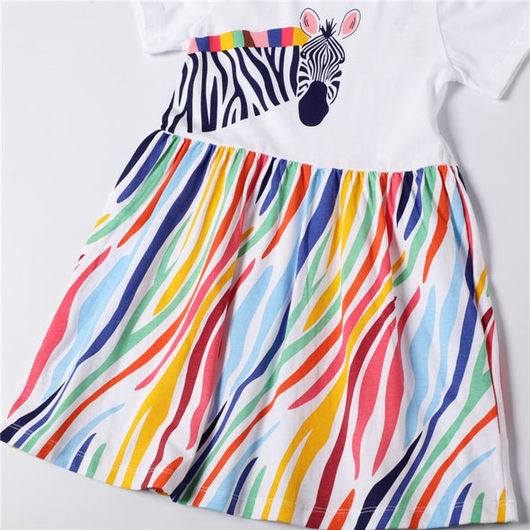 Colorful Zebra Print Dress