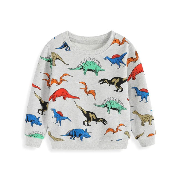 Dinosaur Design Sweatshirt and Sweatpants Set