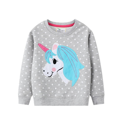 Unicorn Design Polka Dot Sweatshirt