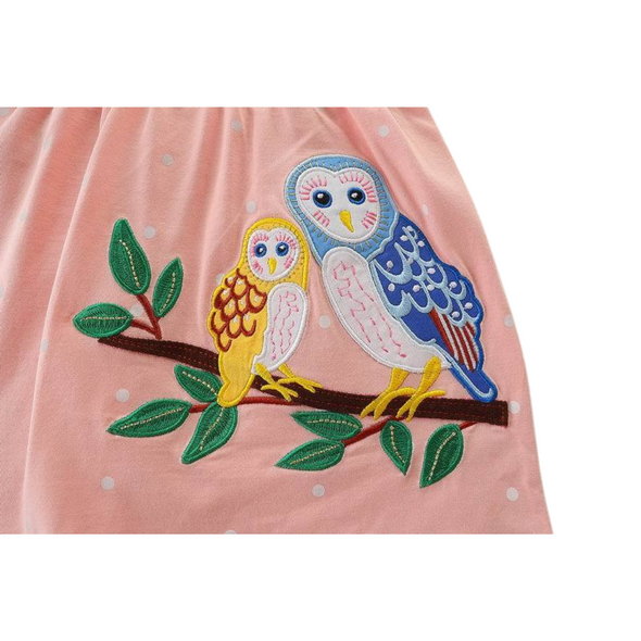 Owl Design Long-sleeve Dress