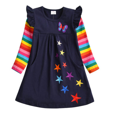 Star Design Long-sleeve Dress