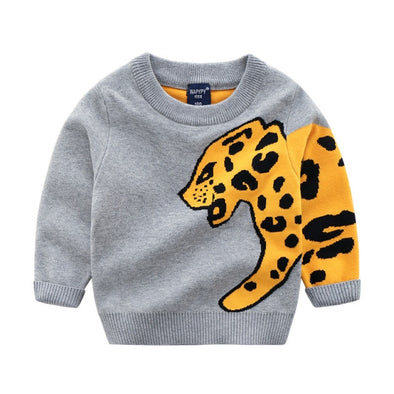 Tiger Design Pullover Sweater