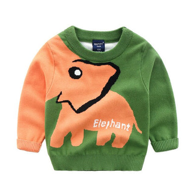 Elephant Design Pullover Sweater