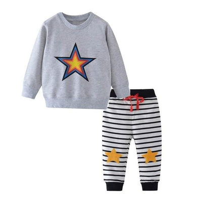 Star Design Sweatshirt and Sweatpants Set