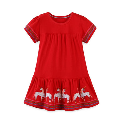 Red Unicorn Summer Dress