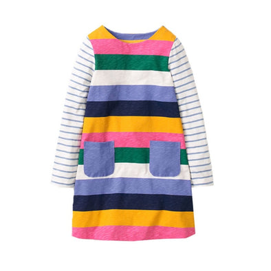 Colorful Striped Long-sleeve Dress