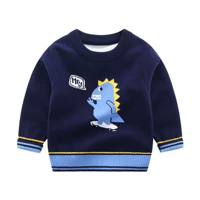 Dinosaur Design Pullover Sweater