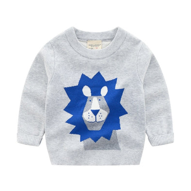 Lion Design Pullover Sweater