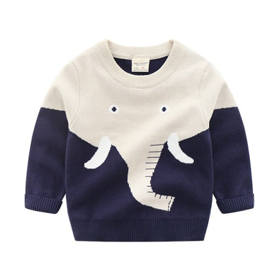 Elephant Design Pullover Sweater