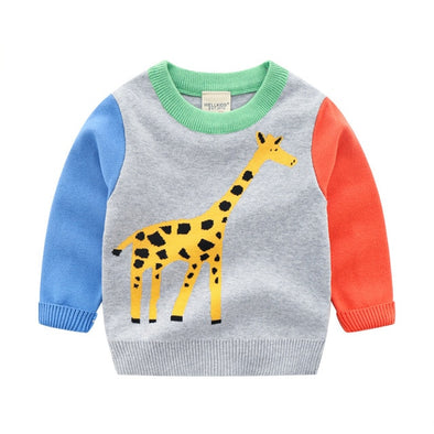 Giraffe Design Pullover Sweater