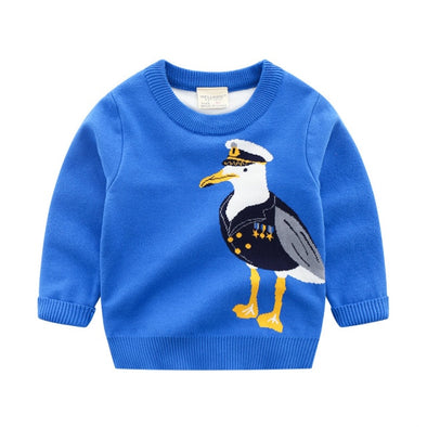 Seagull Design Pullover Sweater