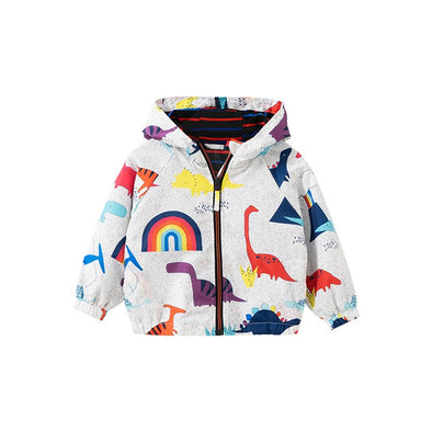 Colorful Print Hooded Jackets
