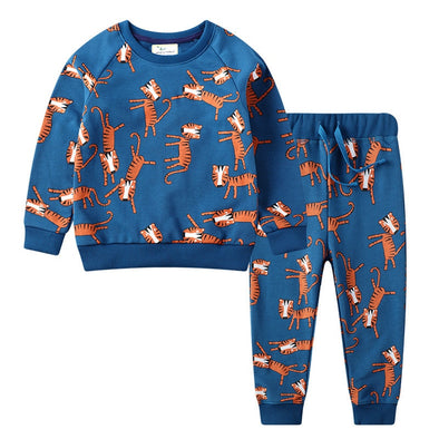 Fun Tiger Design Sweatshirt & Sweatpants Set