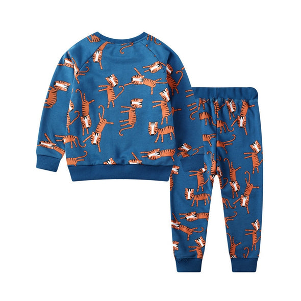 Fun Tiger Design Sweatshirt & Sweatpants Set
