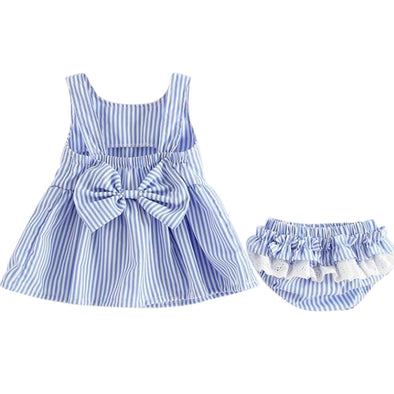 Cotton Stripe Dress & Bloomers