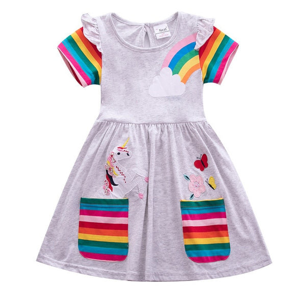 Colorful Unicorn Design Summer Dress