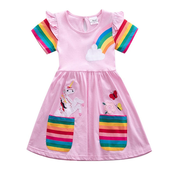 Colorful Unicorn Design Summer Dress