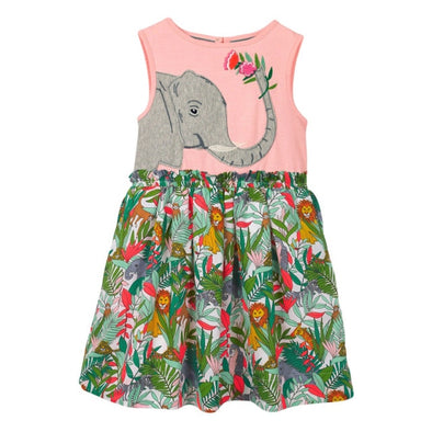 Jungle & Elephant Design Summer Dress