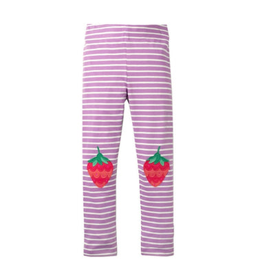 Striped Strawberry Design Leggings