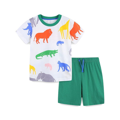 Animal Print Tee & Shorts Set