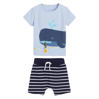 Whale Design Tee & Shorts Set