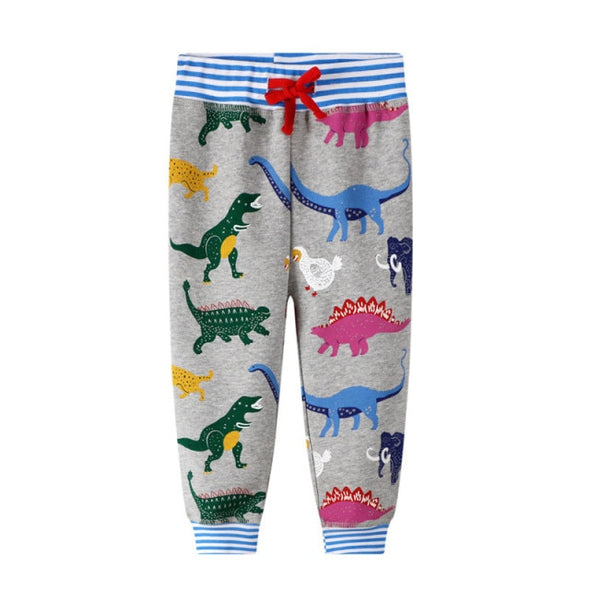 Colorful Dinosaur Design Sweatpants