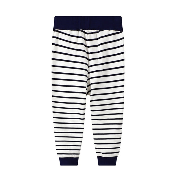 Striped Elephant Design Sweatpants