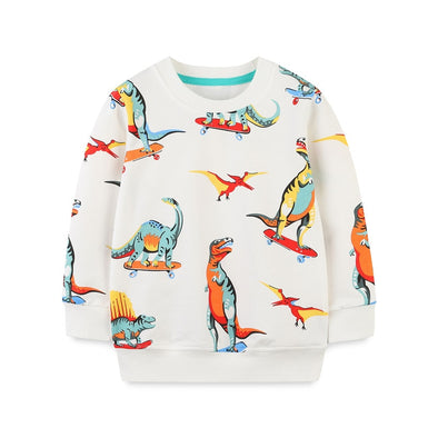 Colorful Dinosaur Design Sweatshirt