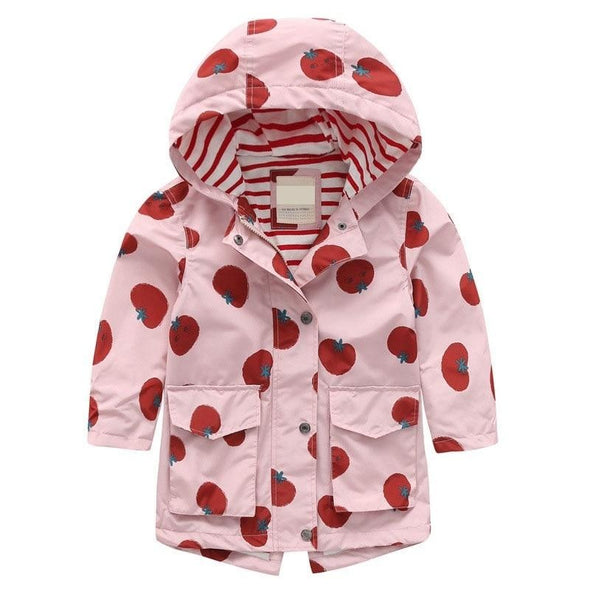 Strawberry Design Hooded Jacket