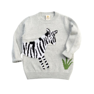 Zebra Design Pullover Sweater