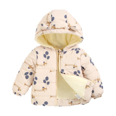 Puppy & Balloons Hooded Winter Jacket