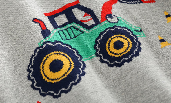 Tractor Design Pullover Sweater