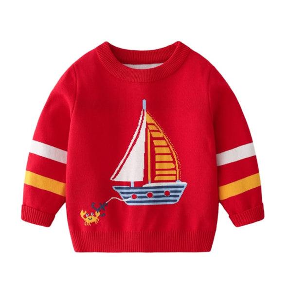 Sail Boat Design Pullover Sweater