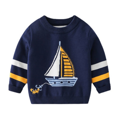 Sail Boat Design Pullover Sweater