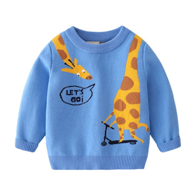 Giraffe Design Pullover Sweater