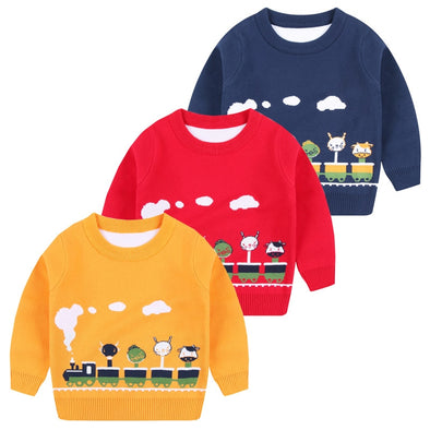 Train Design Pullover Sweaters
