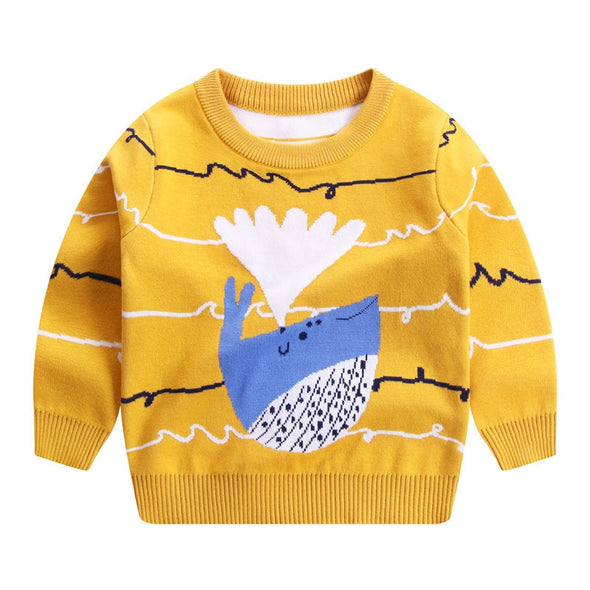Whale Design Pullover Sweater