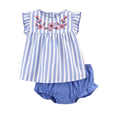 Embroidered Top & Bloomers Set