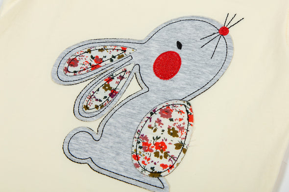 Embroidered Bunny Top & Skirt Set